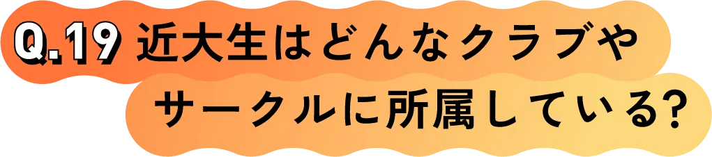 Q.19 近大生はどんなクラブやサークルに所属している？