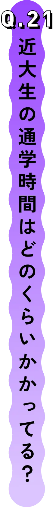 Q.21 近大生の通学時間はどのくらいかかってる？