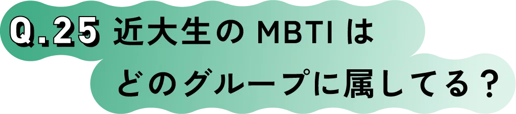 Q.25 近大生のMBTIはどのグループに属してる？