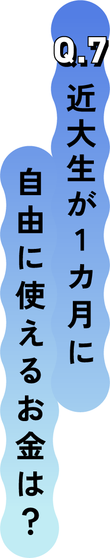 Q.7 近大生が1カ月に自由に使えるお金は？